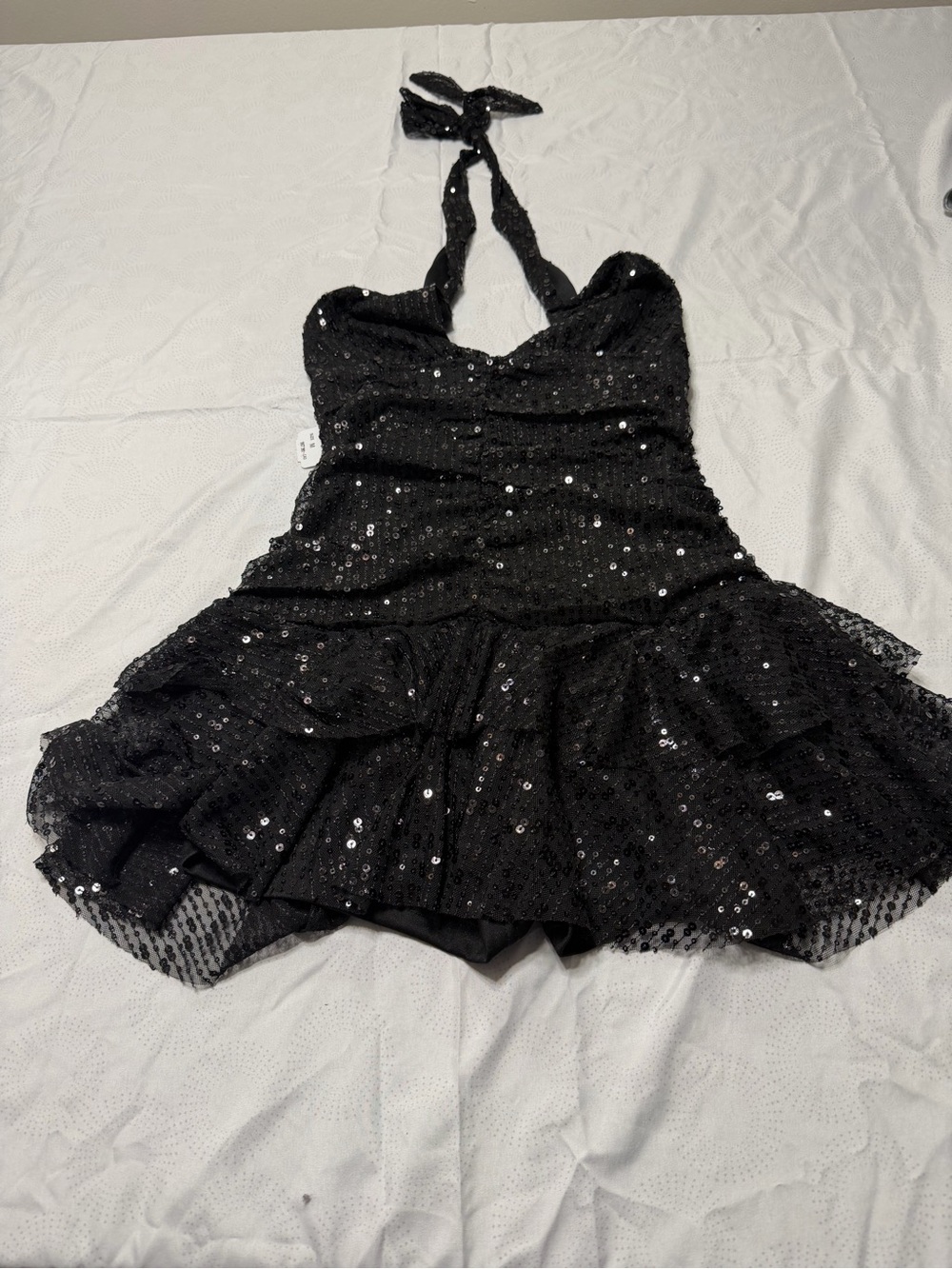Windsor Black Sequin Halter Mini